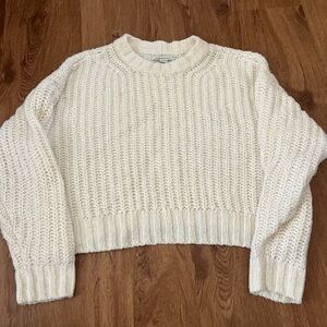 American Eagle Outfitters Cream Knit Sweater